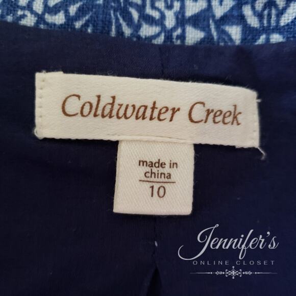 3/$30 Coldwater Creek Blue and Black Embroidered Zipper Jacket - Picture 7 of 11